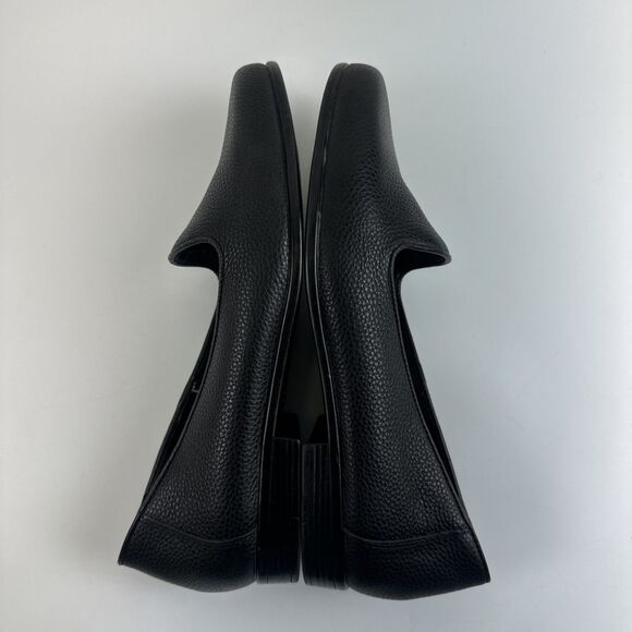 Trotters Liz Loafer Pebbled Black Leather Slip On Flat Comfort Womens 10 Wide - Picture 10 of 13